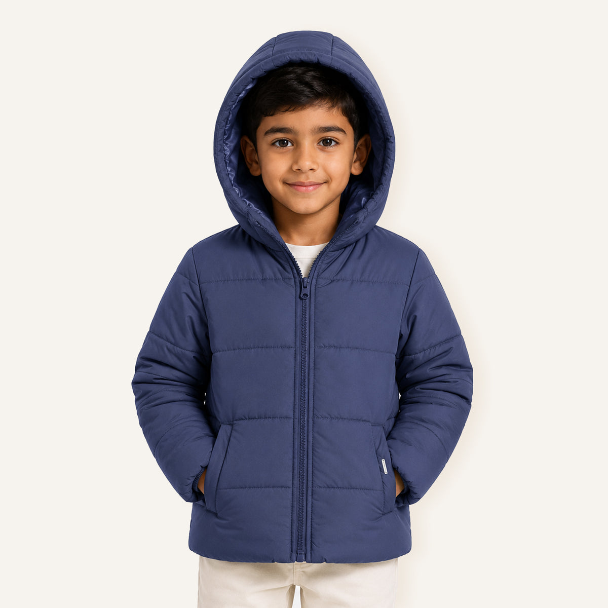 Kids Hooded Puffer Jacket | Warm Quilted Winter Jacket with Zip Closure for Boys & Girls