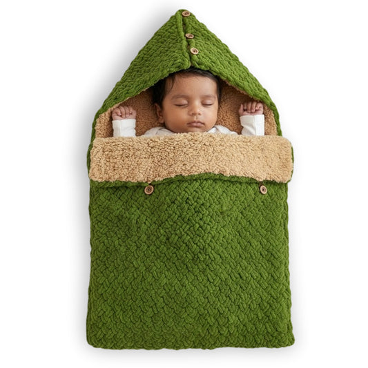 Yellow Apple Knitted Baby Blanket – Soft & Reversible Wrap for Newborns | Premium Comfort & Warmth