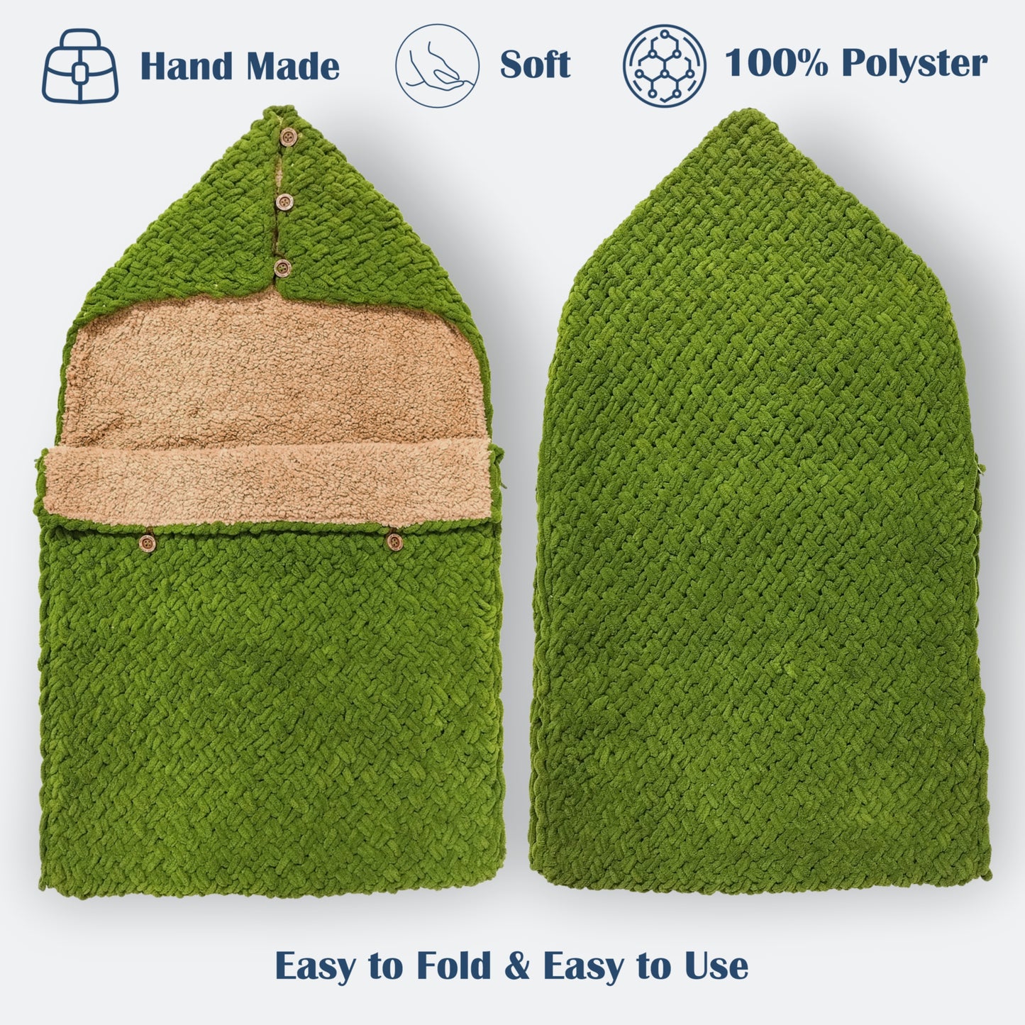 Yellow Apple Knitted Baby Blanket – Soft & Reversible Wrap for Newborns | Premium Comfort & Warmth