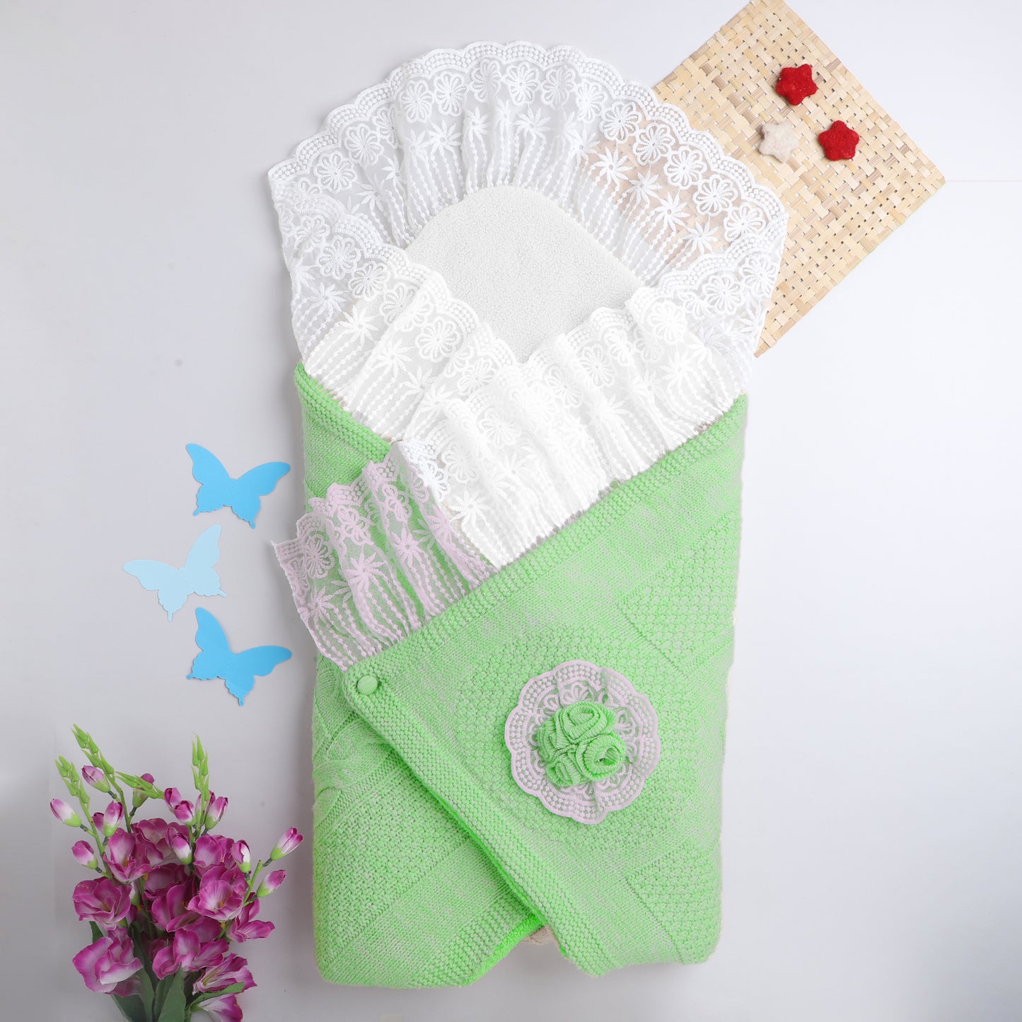 Yellow Aplle Luxury Knitted Baby Blanket – Soft & Reversible Wrap for Newborns | Premium Comfort & Warmth