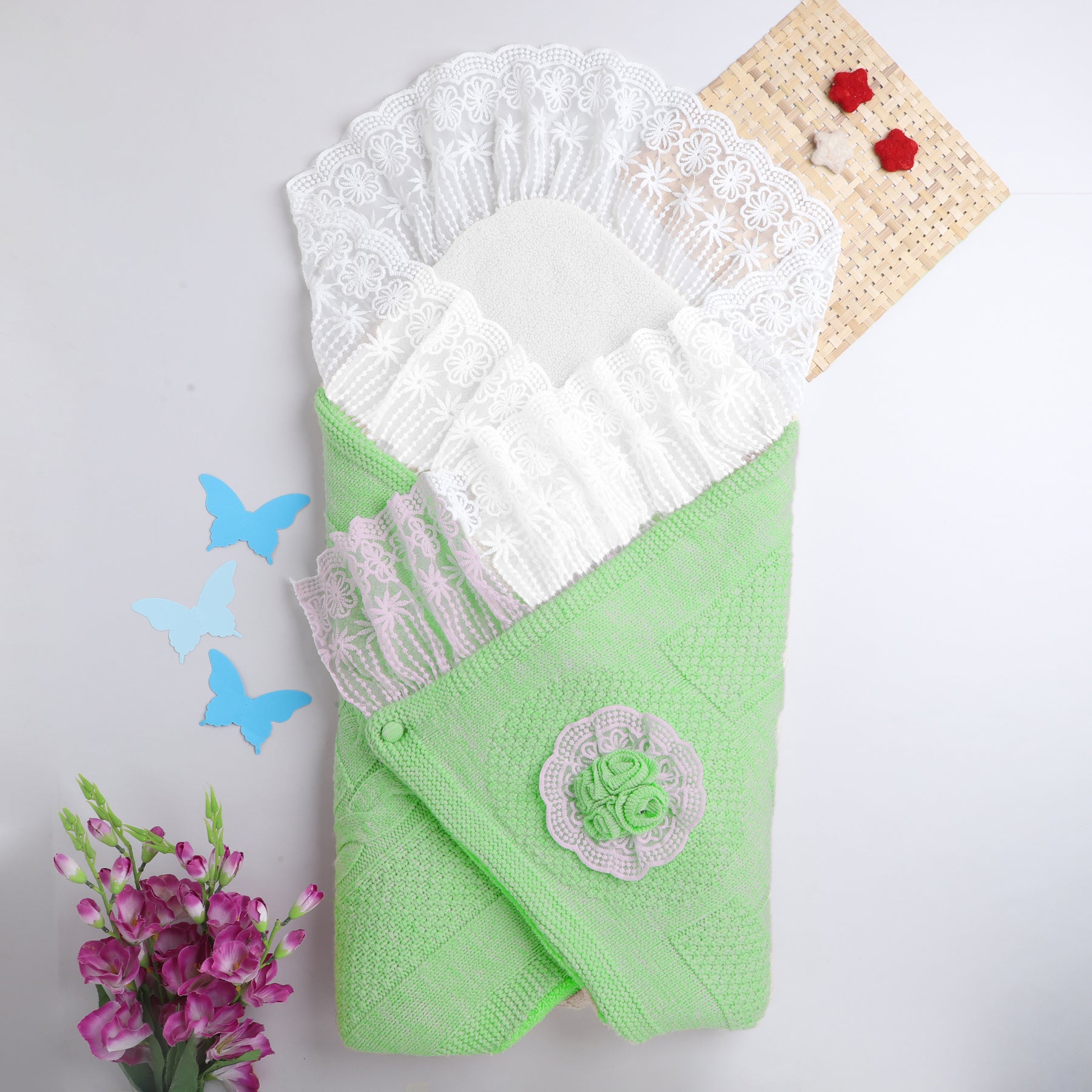 Luxury Knitted Baby Blanket – Soft & Reversible Wrap for Newborns | Premium Comfort & Warmth