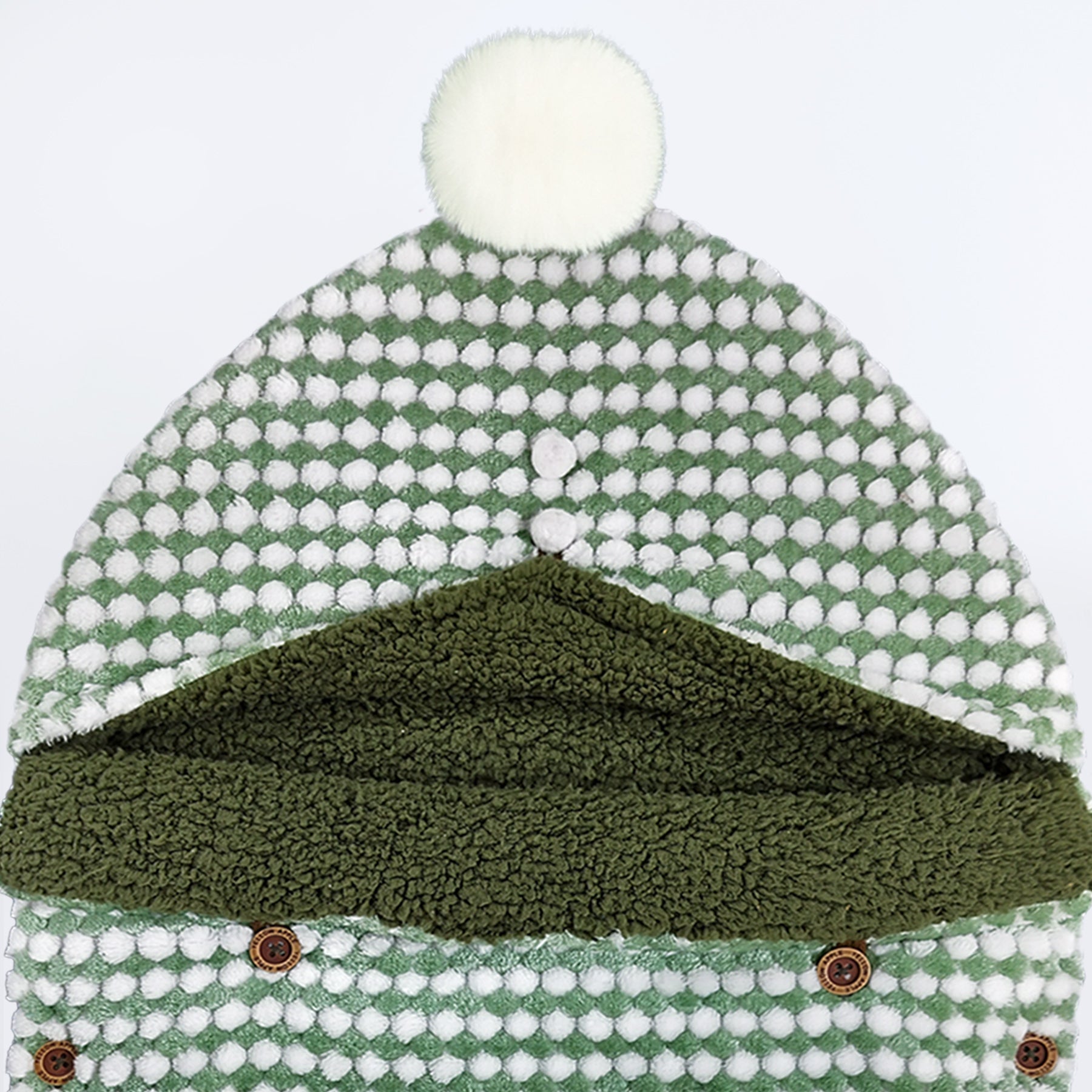 Winter Baby Sleeping Bag | Soft Hooded Baby Wrap with Button Closure
