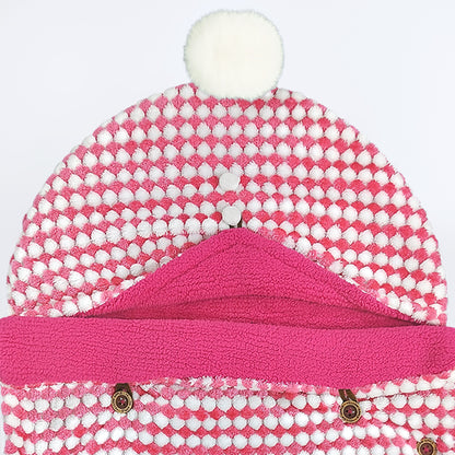 Yellow Apple Winter Baby Sleeping Bag | Soft Hooded Baby Wrap with Button Closure