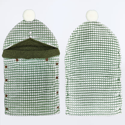 Yellow Apple Winter Baby Sleeping Bag | Soft Hooded Baby Wrap with Button Closure