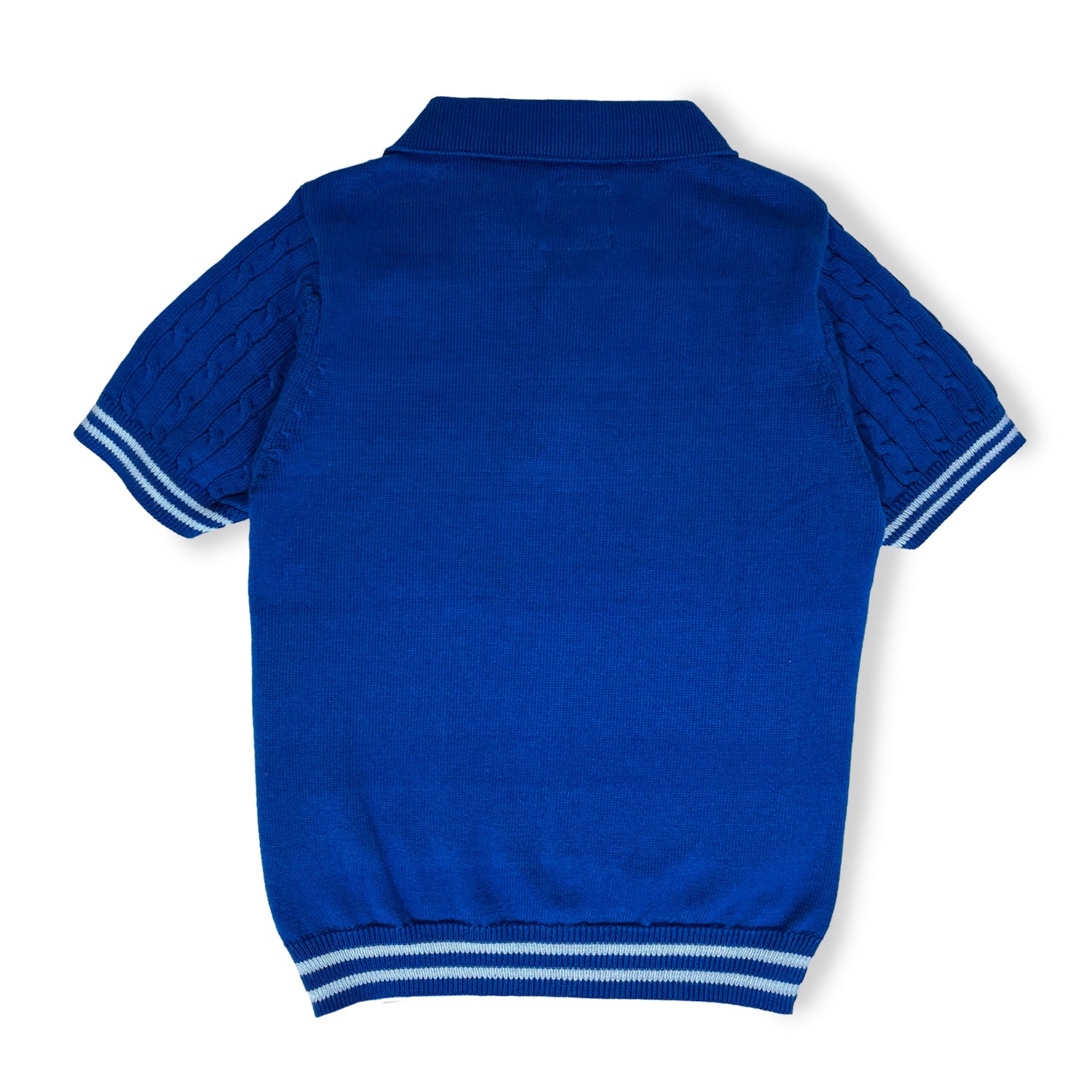 Boys Cable Knit Polo T-Shirt, Soft Cotton Half Sleeve Collar Tee for Boys, Casual Summer Wear