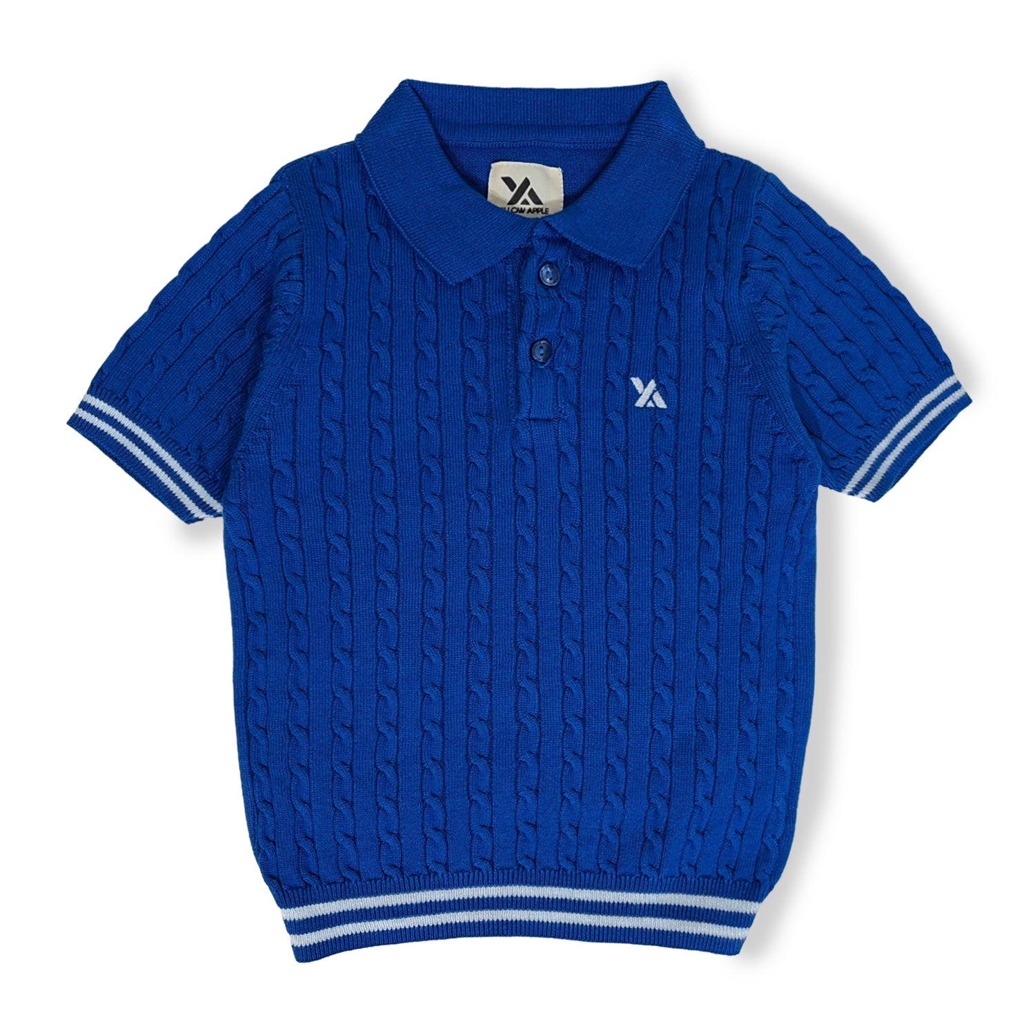 Boys Cable Knit Polo T-Shirt, Soft Cotton Half Sleeve Collar Tee for Boys, Casual Summer Wear
