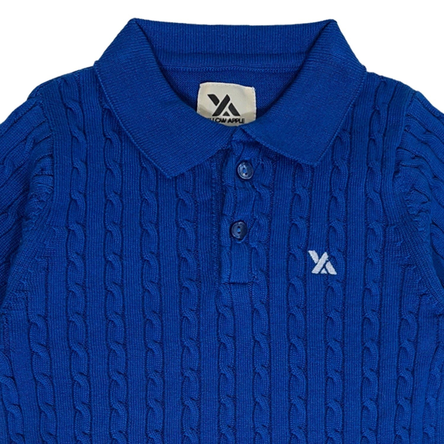 Boys Cable Knit Polo T-Shirt, Soft Cotton Half Sleeve Collar Tee for Boys, Casual Summer Wear