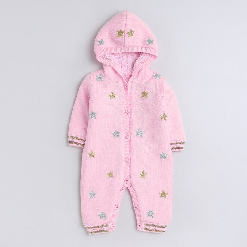 Cute Baby Hooded Knit Romper | Soft Winter Jumpsuit for Infants