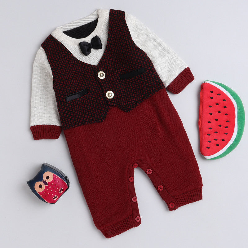 Babies Woolen Romper  With Inner Fleece