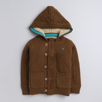 Kids Woolen Warm Hoody with Inner Fleece for Boys