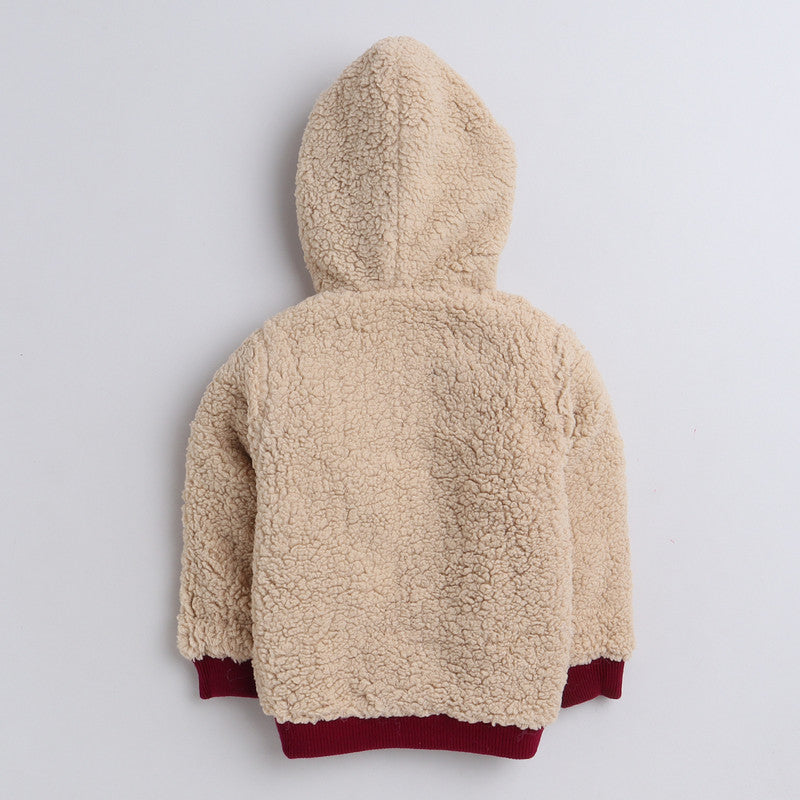 Boys Fair Isle Hooded Knit Jacket | Soft Warm Zip-Up Full Sleeve Fleece-Lined Winter Sweater with Hood | Cozy Kids Winter Wear