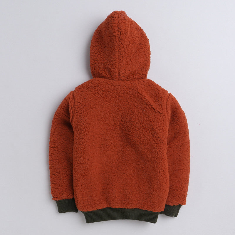 Boys Fair Isle Hooded Knit Jacket | Soft Warm Zip-Up Full Sleeve Fleece-Lined Winter Sweater with Hood | Cozy Kids Winter Wear