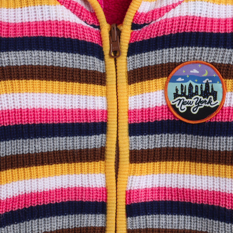 Kids Woolen Warm Sweater Full Sleeve with Inner Fleece for Girls