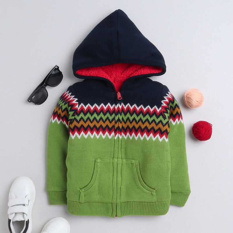 Kids Woolen Warm Hoody with Inner Fleece for Boys