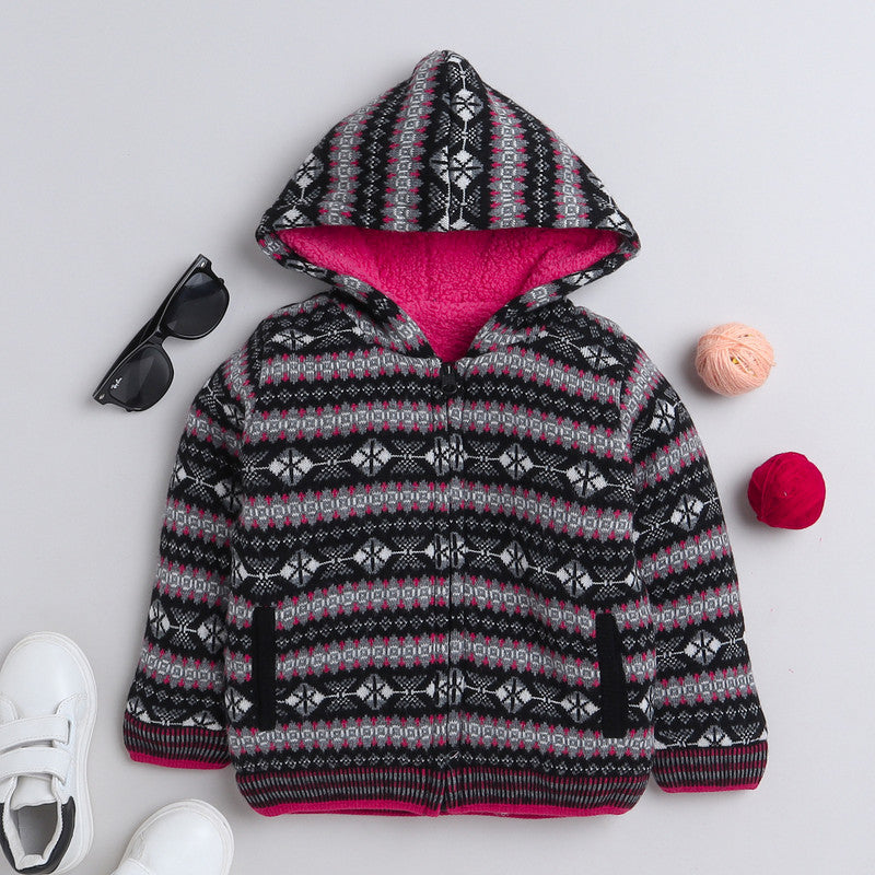 Beautiful Embroidered Woolen Warm Sweater Full Sleeve for Grils