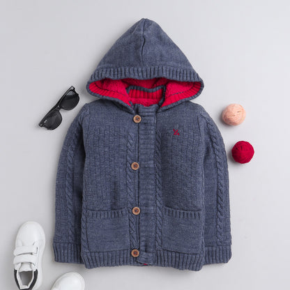 Kids Woolen Warm Hoody with Inner Fleece for Boys