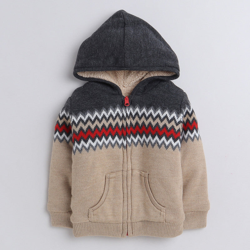 Kids Woolen Warm Hoody with Inner Fleece for Boys