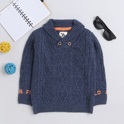 Cozy Woolen Warm Sweater Full Sleeve with Round Neck for Boys