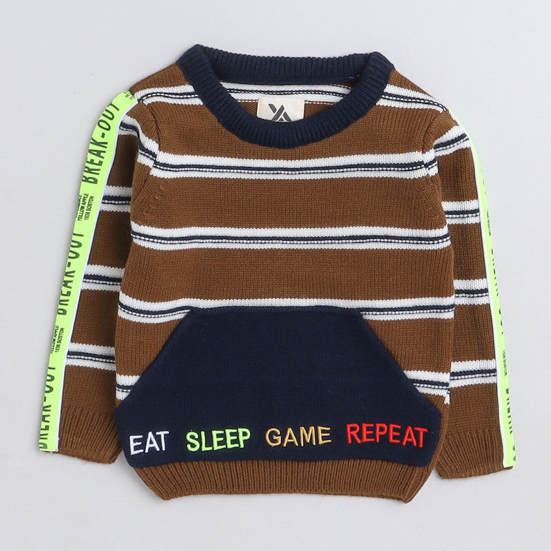 Cozy Woolen Warm Sweater Full Sleeve with Round Neck for Boys