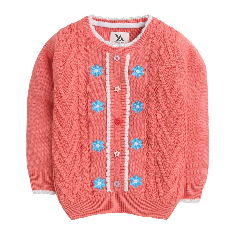 Kids Woolen Warm Sweater Full Sleeve with Round Neck for Girls
