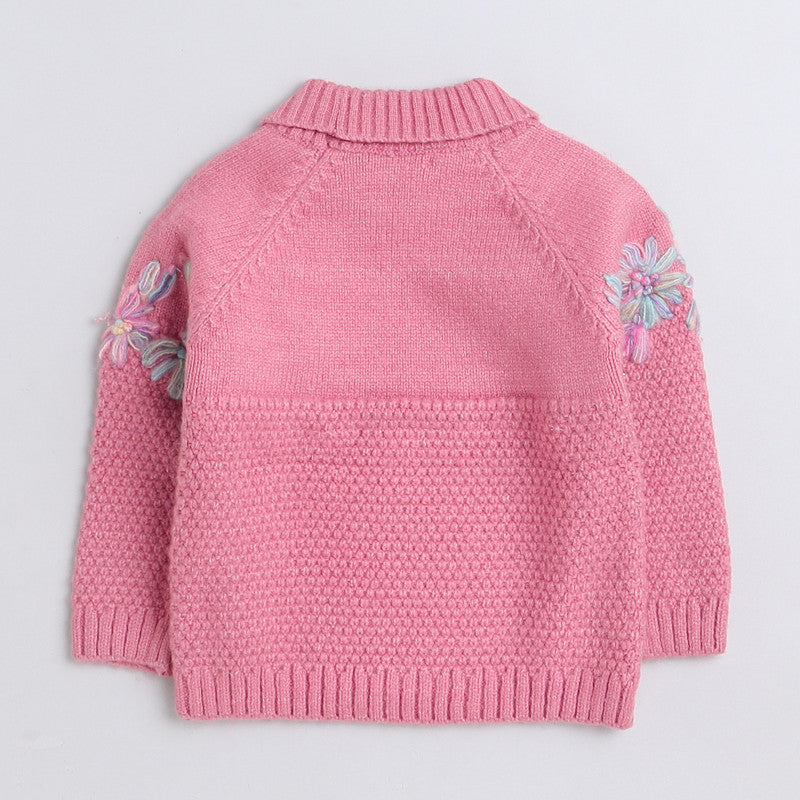 Beautiful Embroidered Woolen Warm Sweater Full Sleeve for Girls