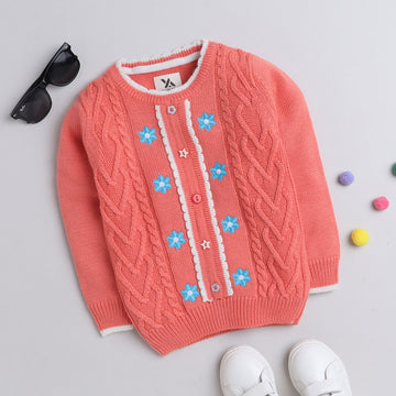 Kids Woolen Warm Sweater Full Sleeve with Round Neck for Girls