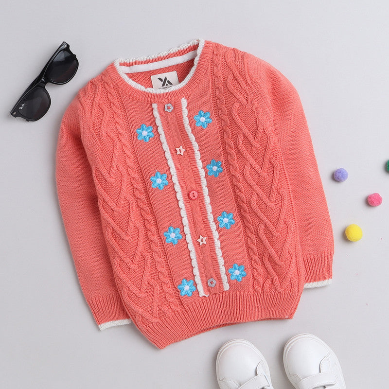 Kids Woolen Warm Sweater Full Sleeve with Round Neck for Girls