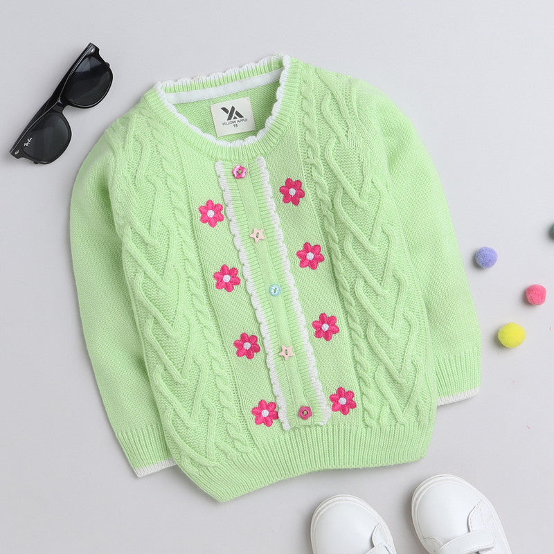 Kids Woolen Warm Sweater Full Sleeve with Round Neck for Girls
