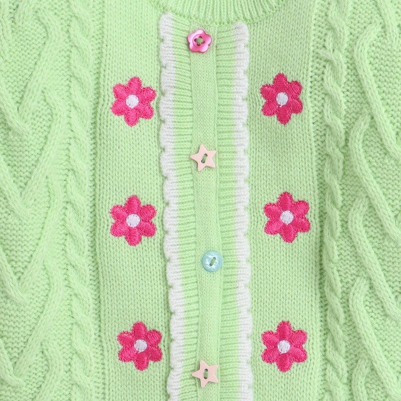 Kids Woolen Warm Sweater Full Sleeve with Round Neck for Girls
