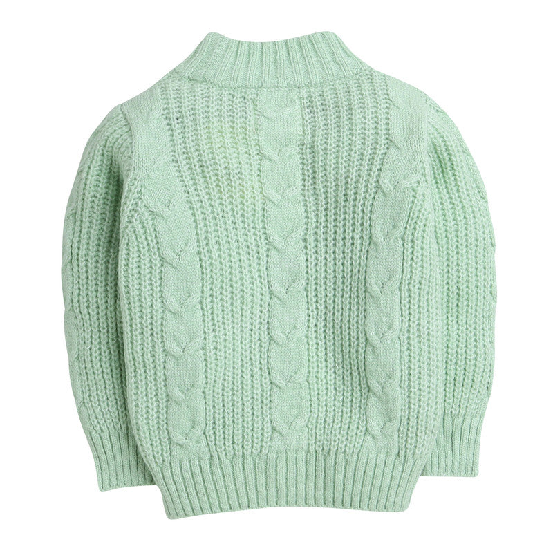 Girls Cable Knit Sweater | Soft Warm High Neck Full Sleeve Winter Pullover | Cozy Kids Winter Knitwear