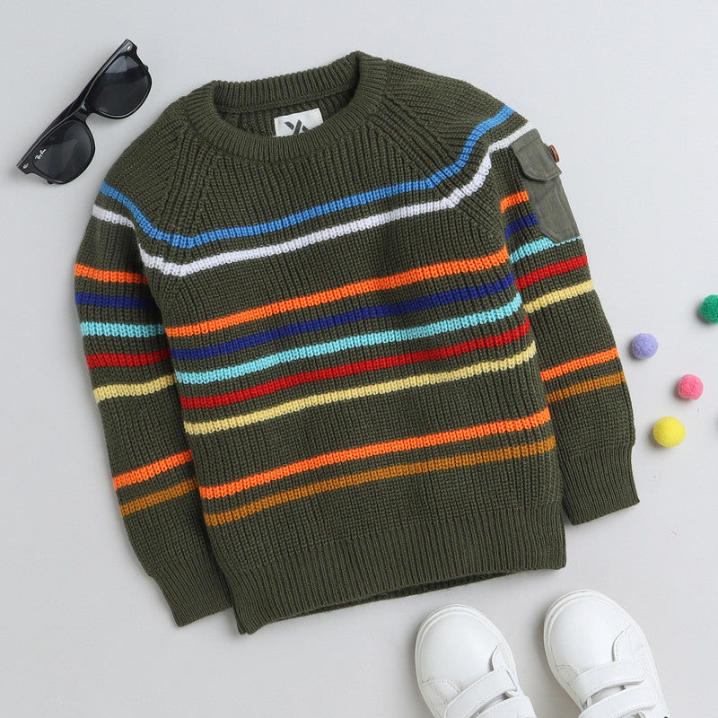 Kids Woolen Warm Sweater Full Sleeve with Round Neck for Boys