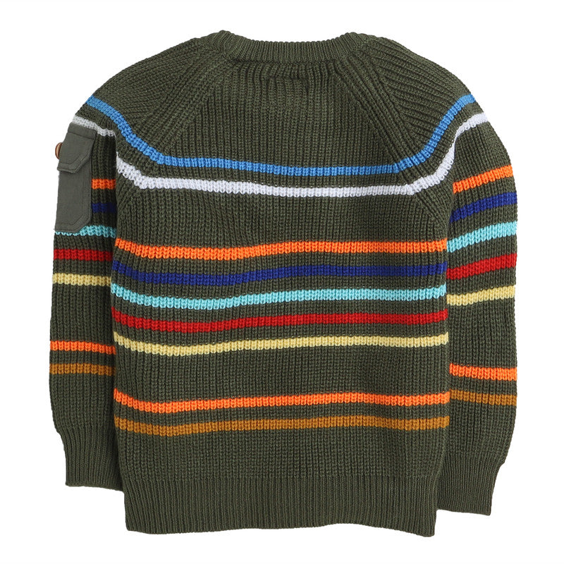 Kids Woolen Warm Sweater Full Sleeve with Round Neck for Boys