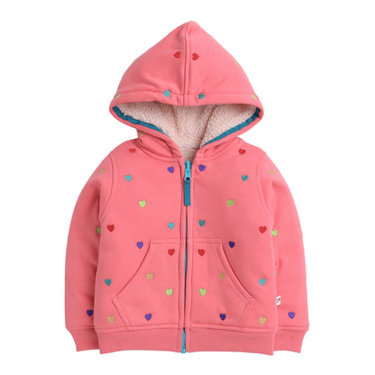 Kids Woolen Warm Hoody with Inner Fleece for Girls