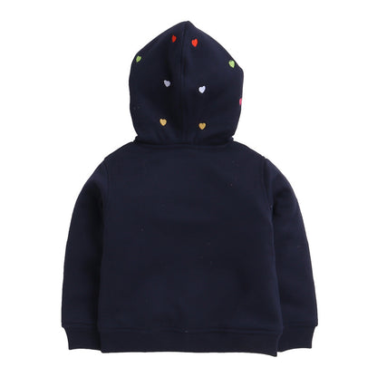 Kids Woolen Warm Hoody with Inner Fleece for Girls