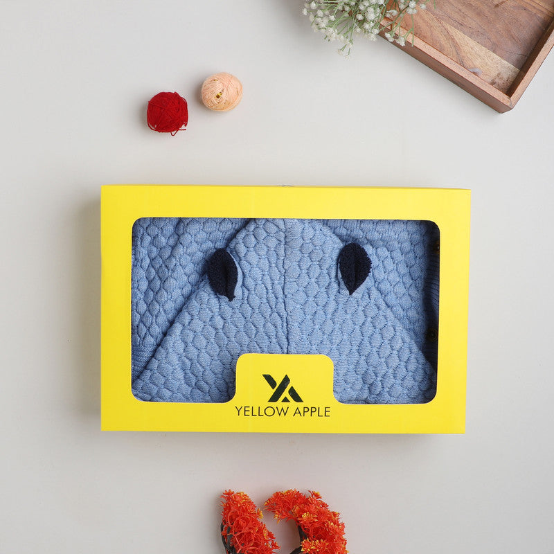 Yellow Apple Knitted Baby Sleeping Bag with Hood | Soft Winter Baby Sleep Sack