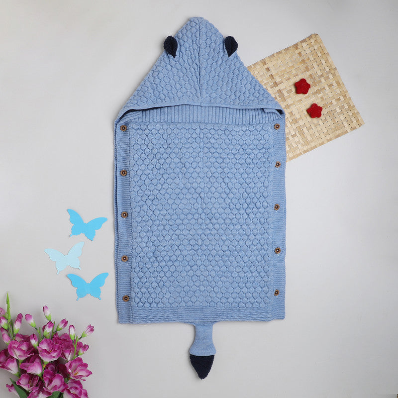 Yellow Apple Knitted Baby Sleeping Bag with Hood | Soft Winter Baby Sleep Sack