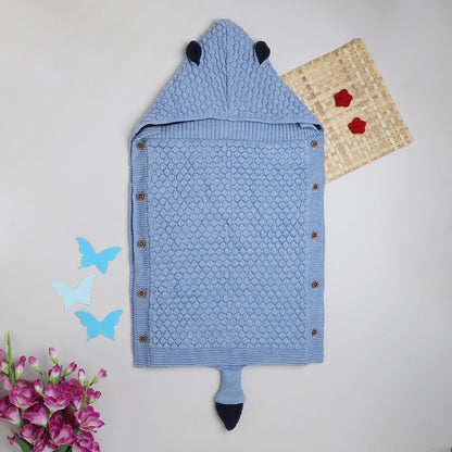 Yellow Apple Knitted Baby Sleeping Bag with Hood | Soft Winter Baby Sleep Sack