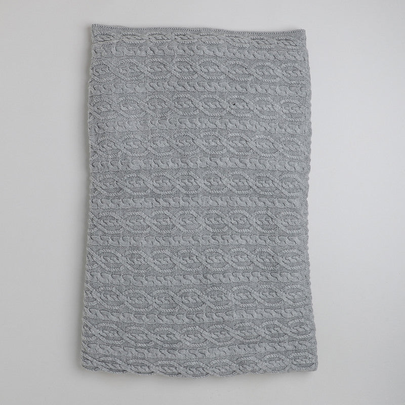 Baby Winter Knitted Blanket | Soft Cable Knit Sherpa Fleece Blanket with Button Closure | Warm Swaddle, Stroller & Crib Blanket