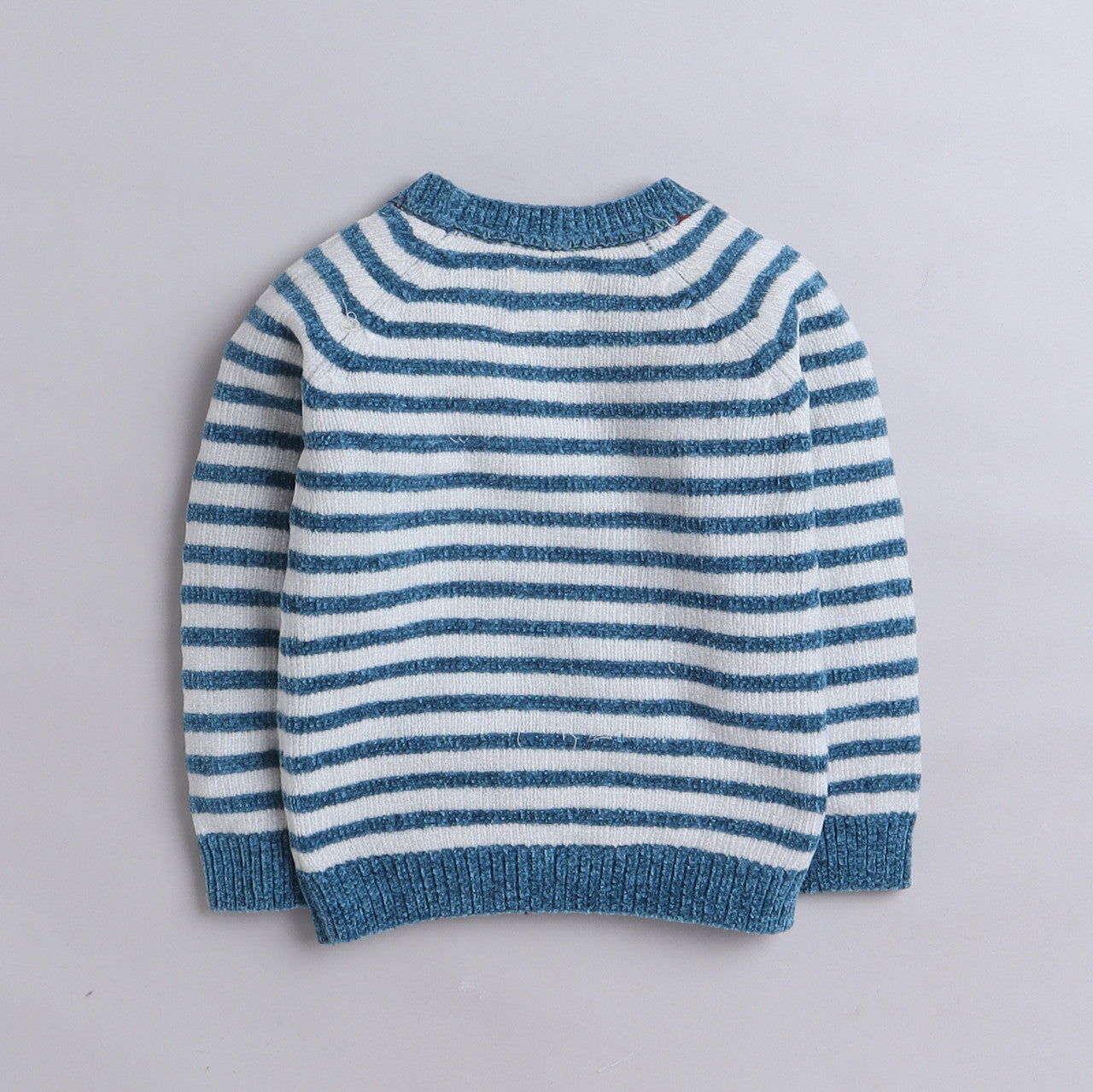 Girl Striped Sweater | Sequin Heart Design | Soft & Cozy Winter Wear