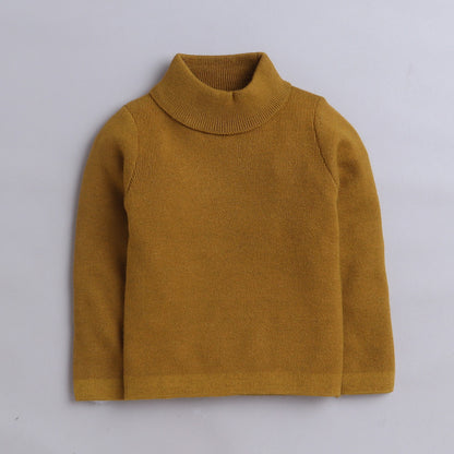 Yellow Apple Baby Girls Solid High Neck Sweater