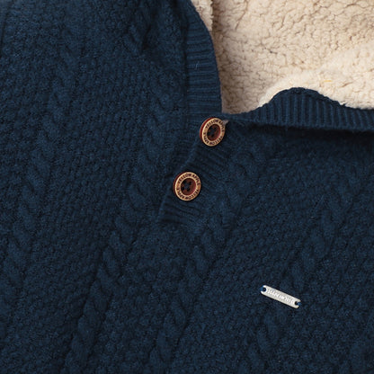 Yellow Apple- Boys Hooded Winter Jacket | Soft Zip-Up Sweater with Stylish Badge Work