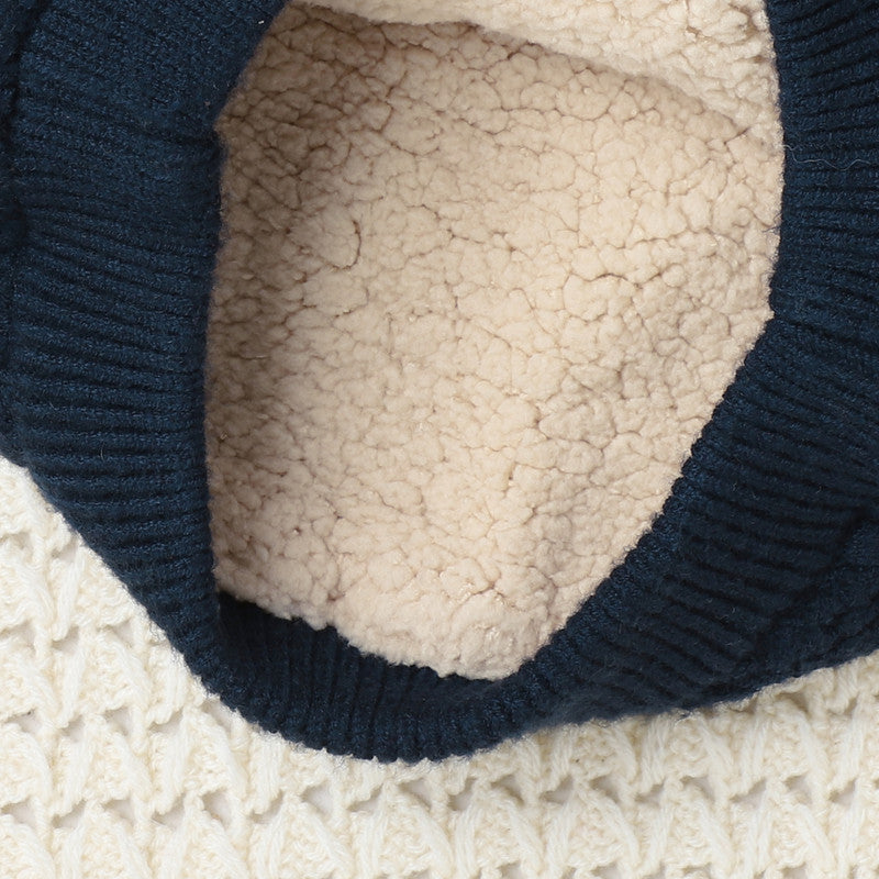 Boys Hooded Winter Jacket | Soft Zip-Up Sweater with Stylish Badge Work