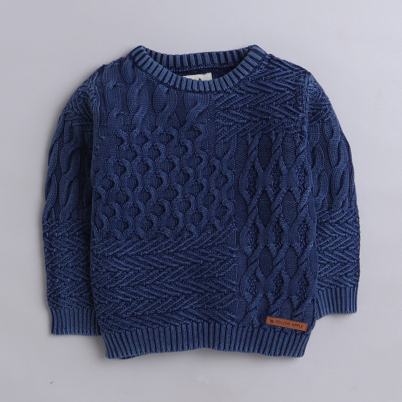 Yellow Apple- Trendy Cable Knit Sweater for Boys | Stylish Winter Pullover | Warm Textured Knitwear