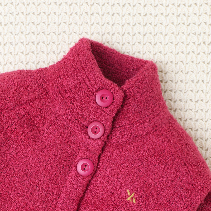 Yellow Apple- Cozy Knit Button-Up Jacket for Girls| Warm & Stylish Outerwear