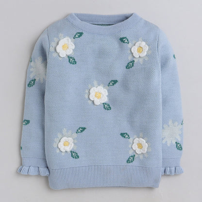 Beautiful Embroidered Woolen Warm Sweater Full Sleeve for Girls