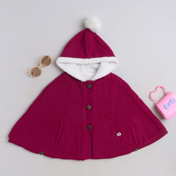 Beautiful Girls Winter Wear hoddie Neck Woolen Poncho