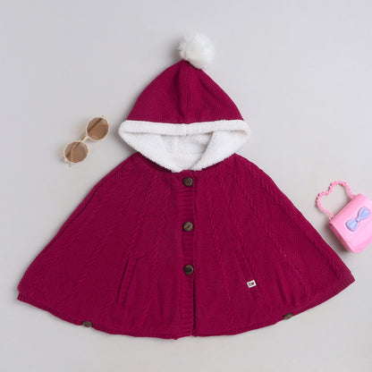 Beautiful Girls Winter Wear hoddie Neck Woolen Poncho