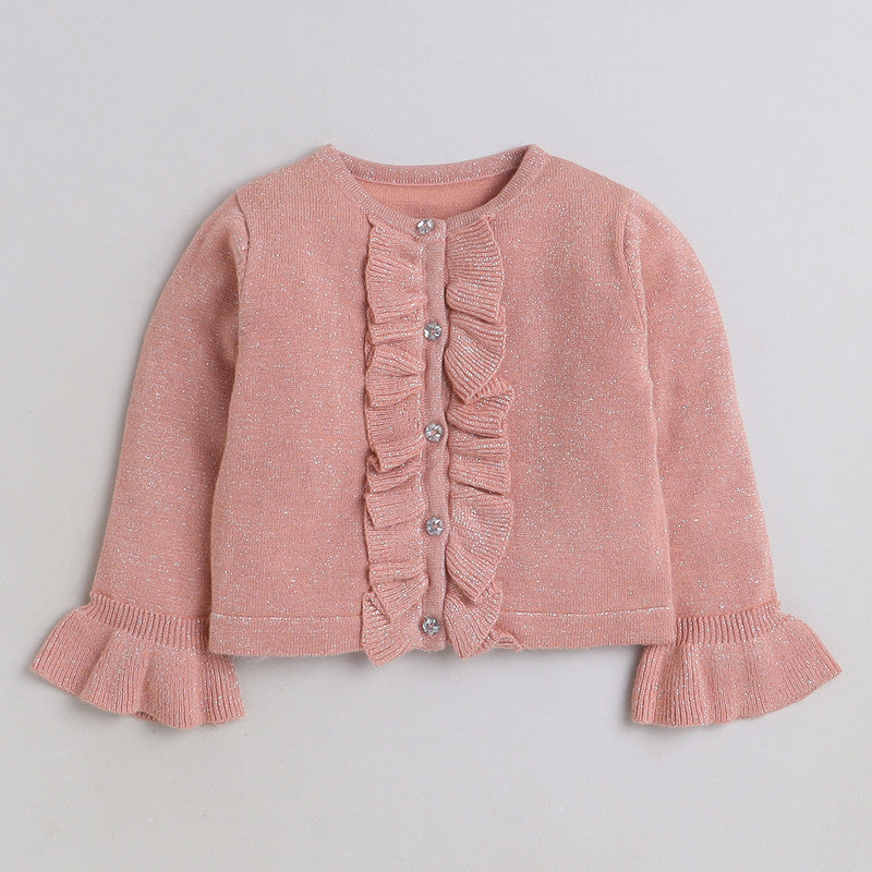 Stylish Girl Ruffle Front Sweater | Premium Winter Knitwear