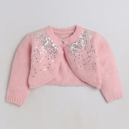 Beautiful Embellished Design Warm Sweater For Girls