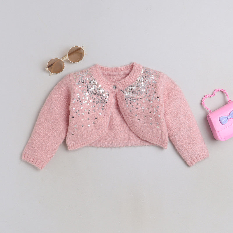 Beautiful Embellished Design Warm Sweater For Girls